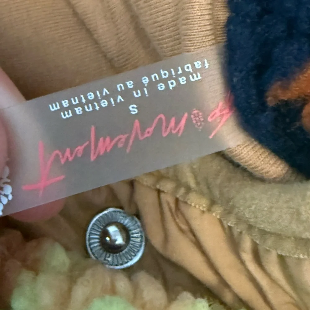 Free People Tie-Dye Sherpa Teddy Jacket in Orange, Yellow, Black, Brown - Picture 3 of 4